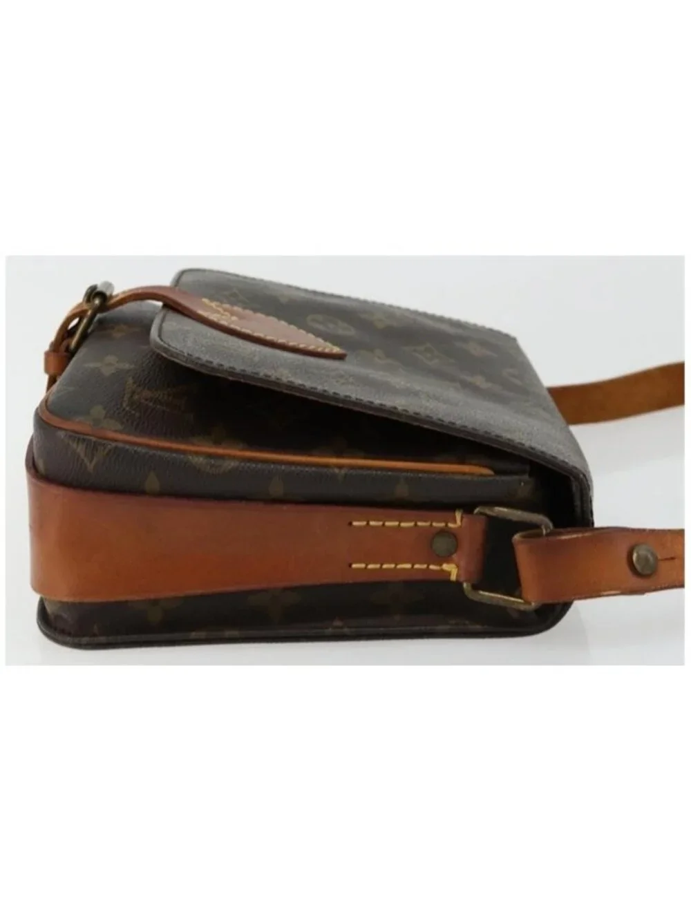 Authentic LOUIS VUITTON Monogram Cartouchiere MM Shoulder Bag M51253 LV